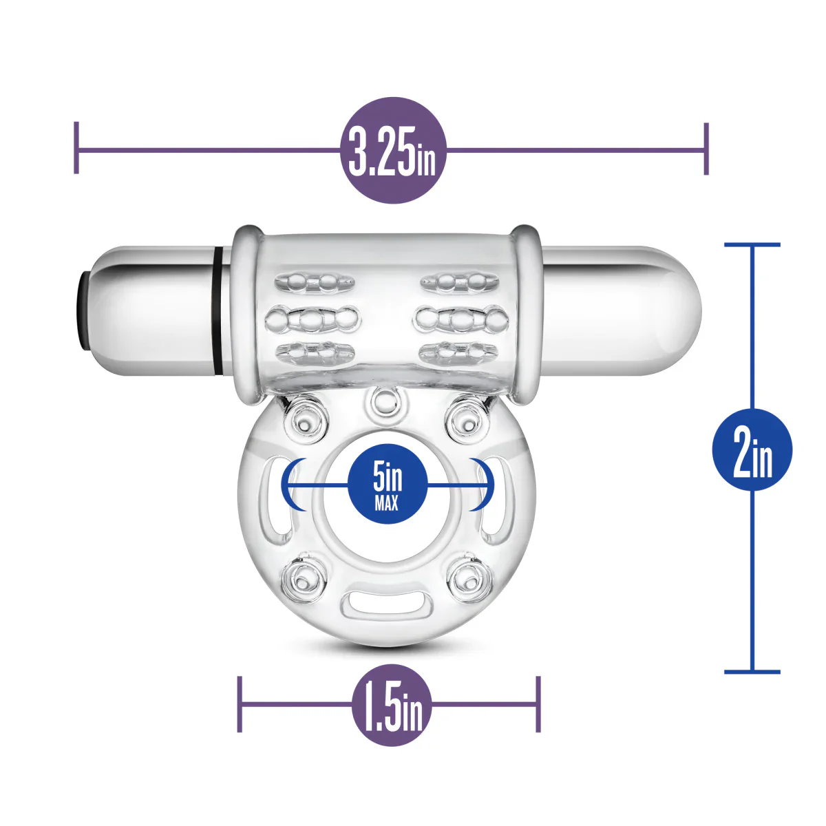 Stay Hard Bull Ring 3-In-1 Clear 10-Function Vibrating Penis Ring - Image 3