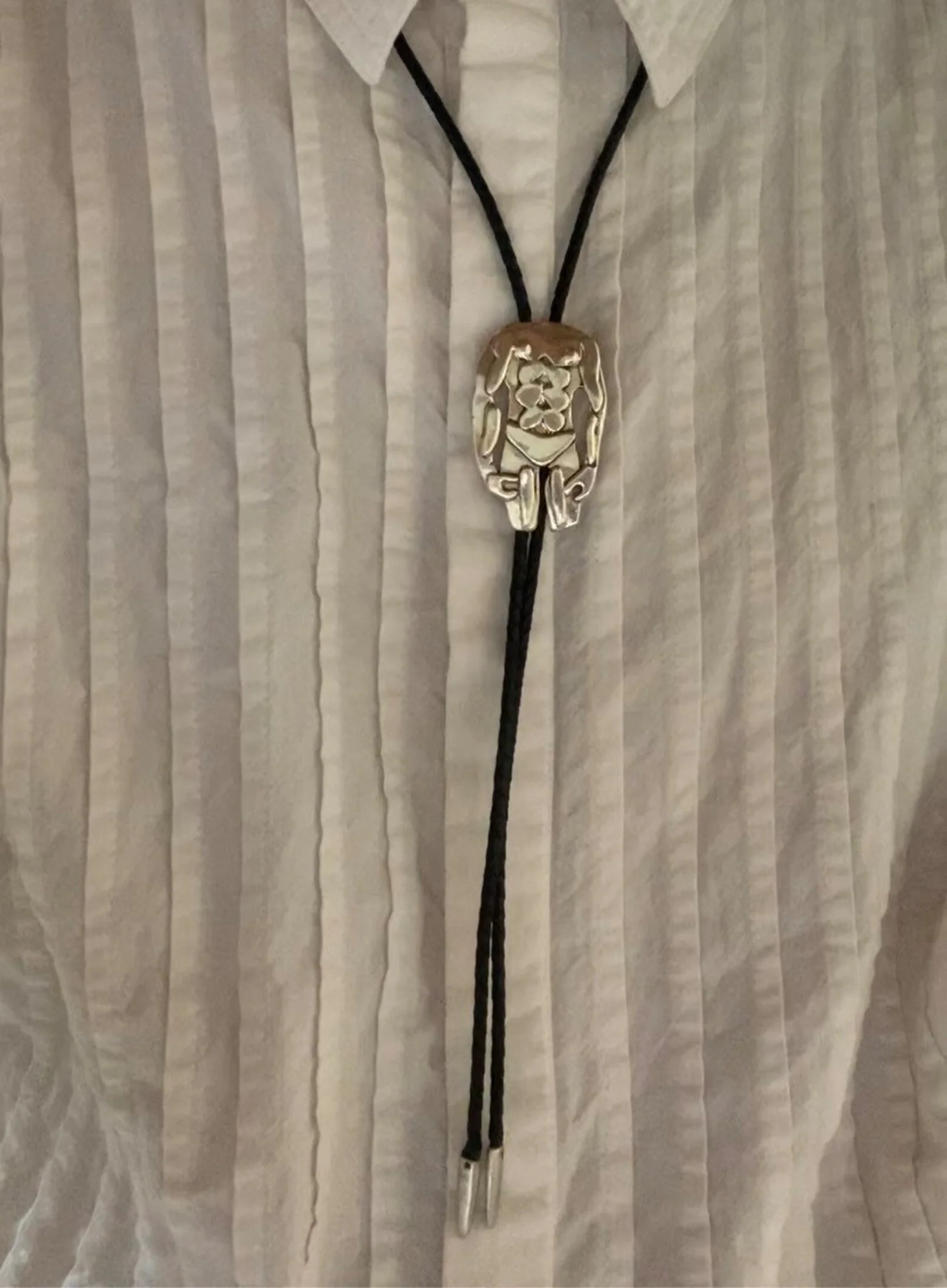 Sterling Silver Muscular body bolo tie by Gilty Boy - Image 2