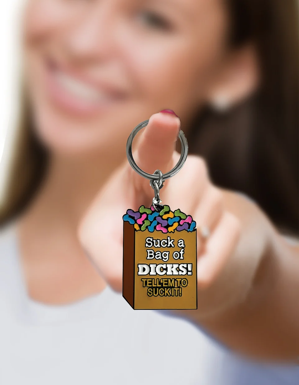 Super Fun Key Chain, Suck A Bag of Dicks - Image 2