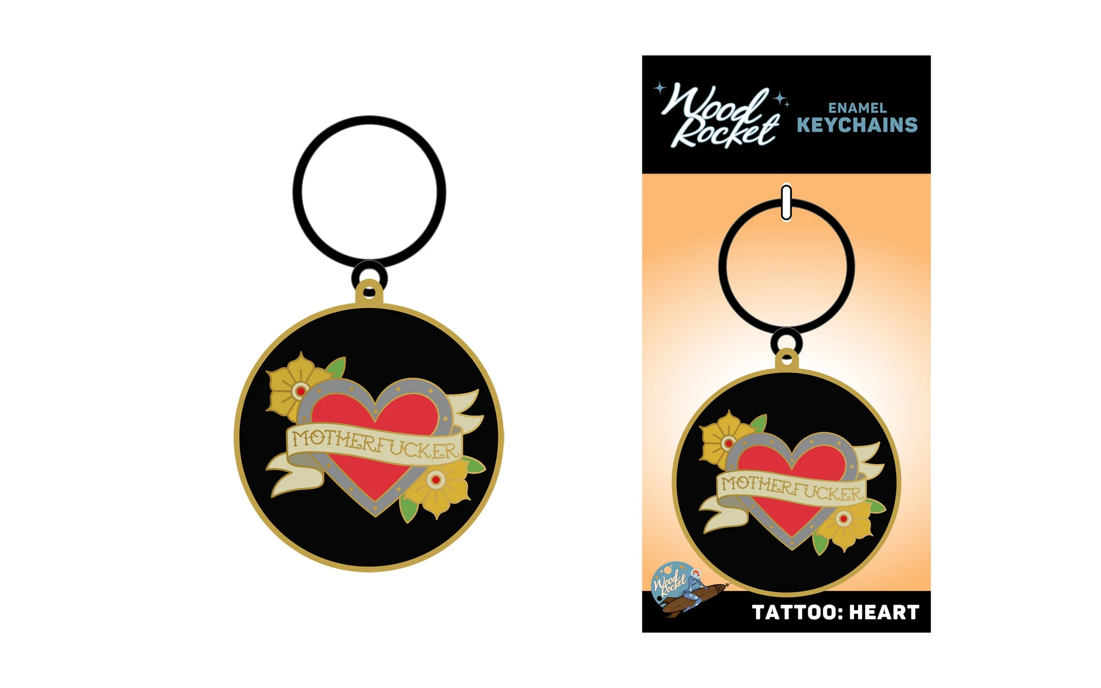 Tattoo Heart Motherfucker Keychain