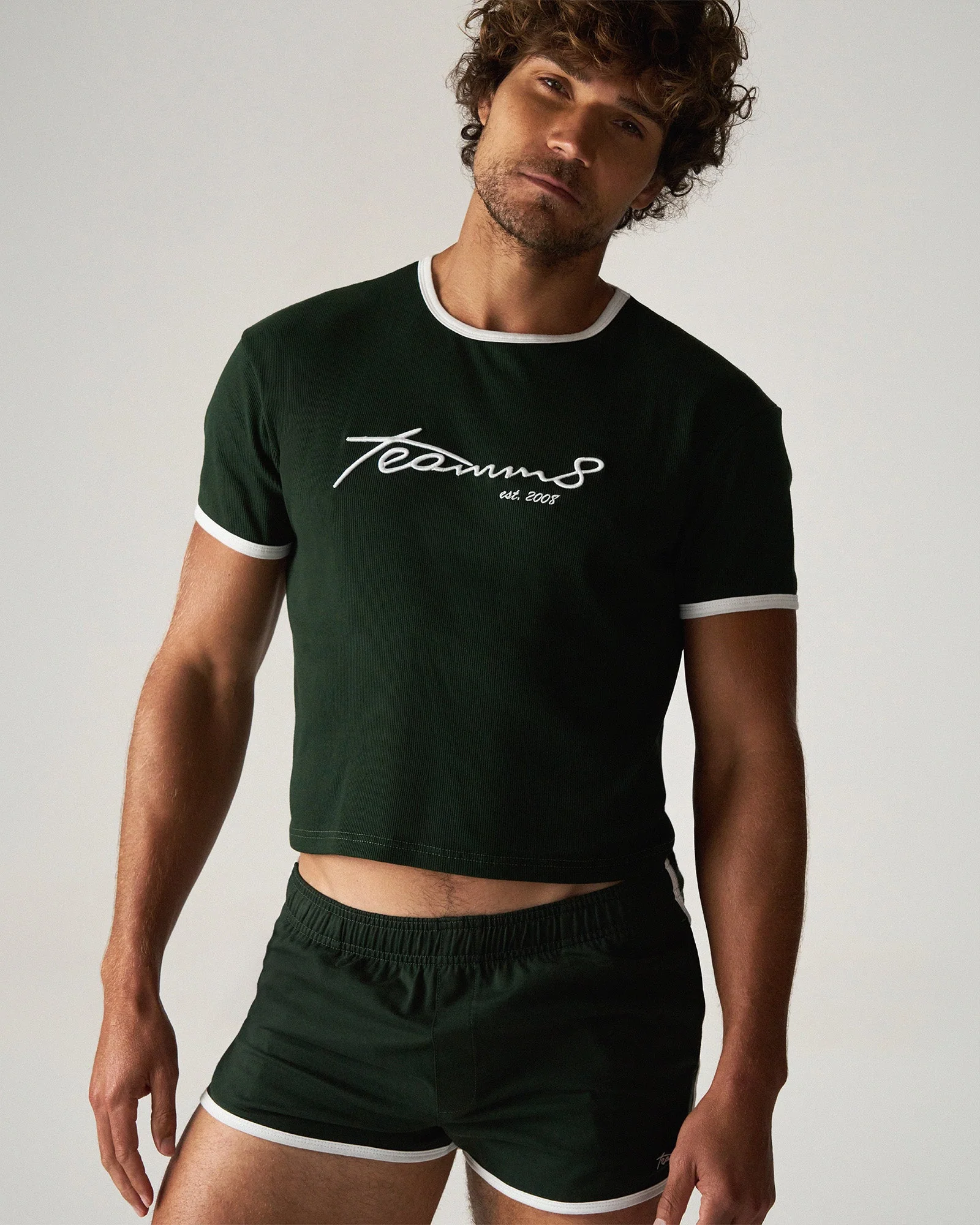 TEAMM8 M.V.P. Retro Cropped Tee - Forest - Image 2