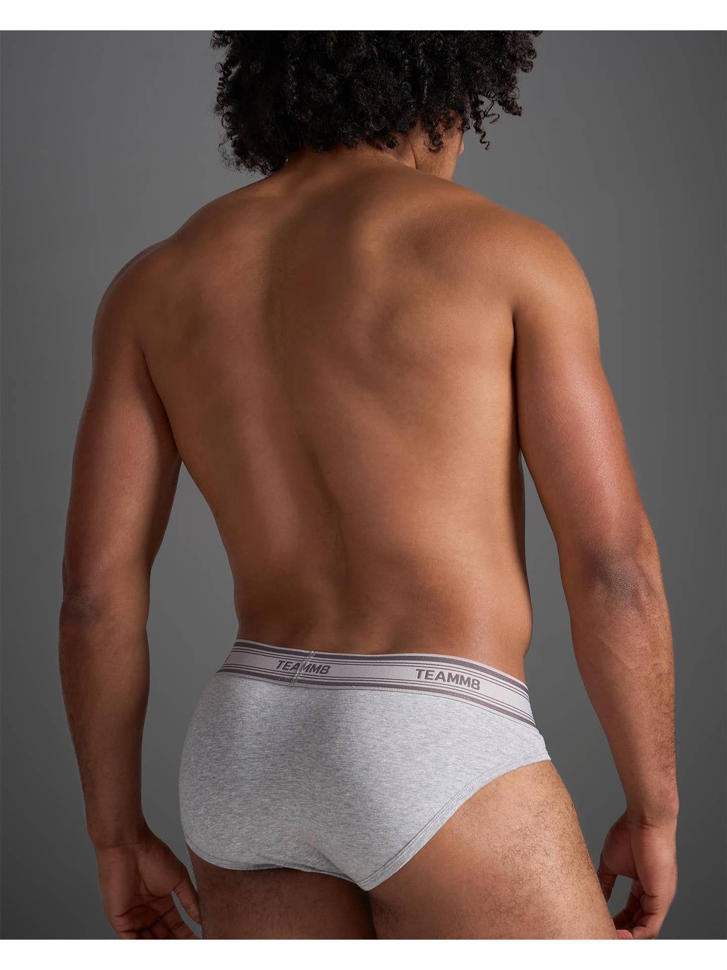 TEAMM8 New Classic Cotton Brief - Grey Marle - Image 3