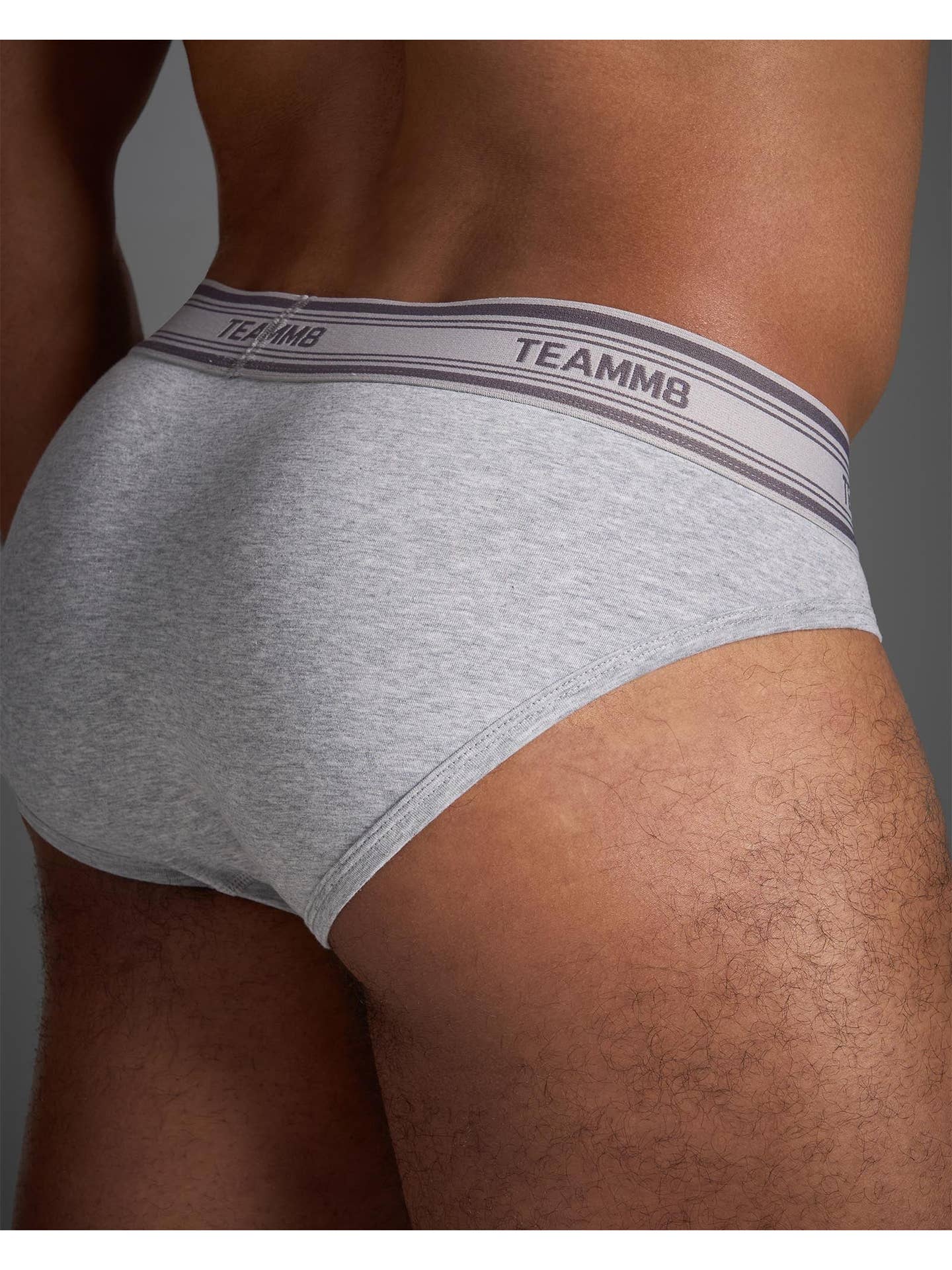 TEAMM8 New Classic Cotton Brief - Grey Marle - Image 4