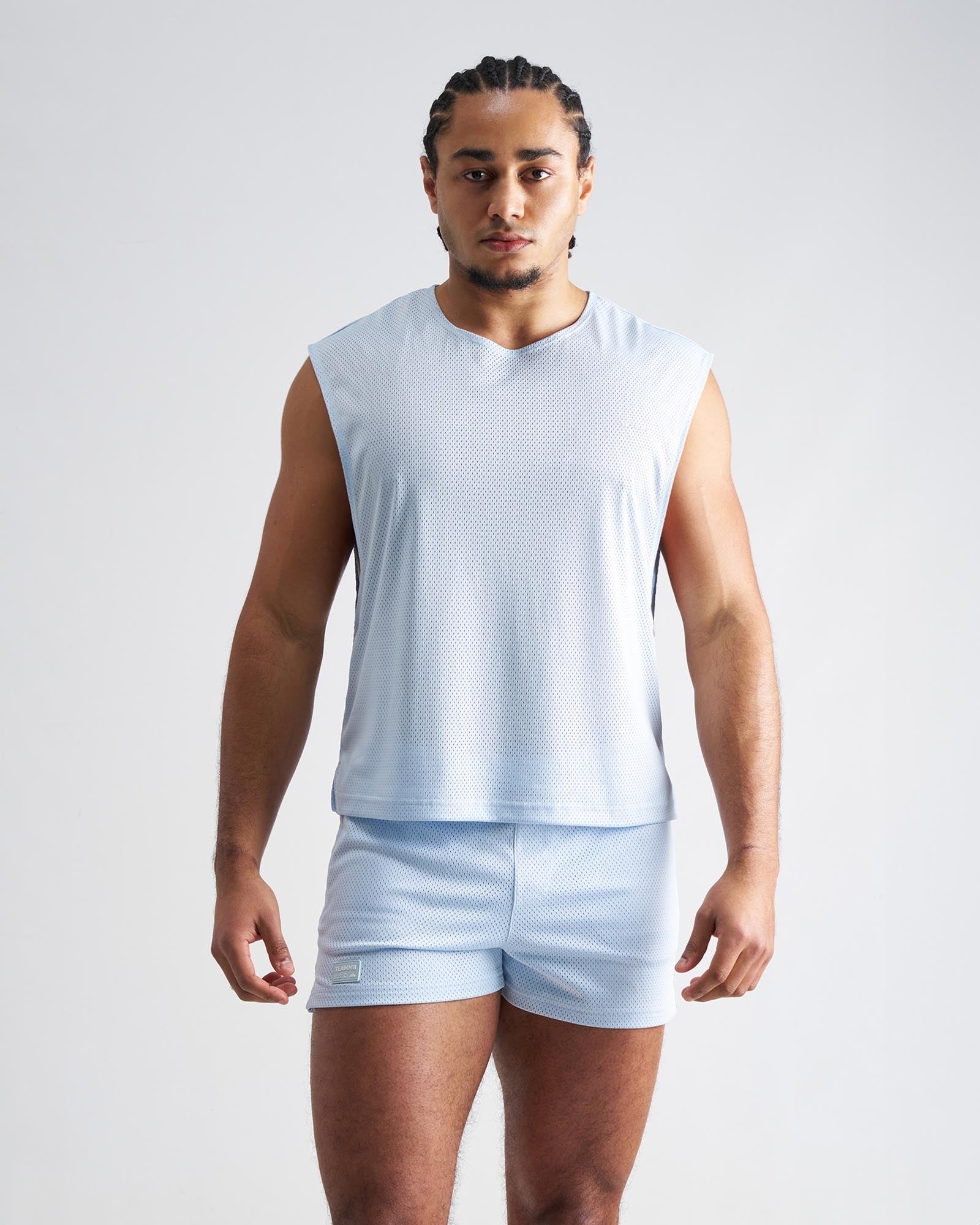 TEAMM8 S.S.C. Mesh Muscle Tank - Light Blue - Image 2
