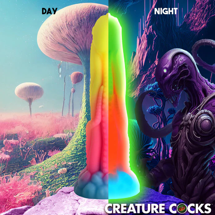 Tenta-Glow Glow-in-the-Dark Silicone Dildo - Image 5