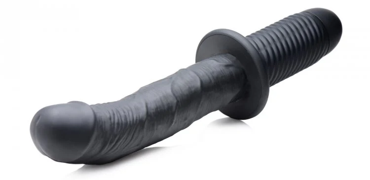 The Large Realistic 10X Silicone Vibrator with Handle - Image 3