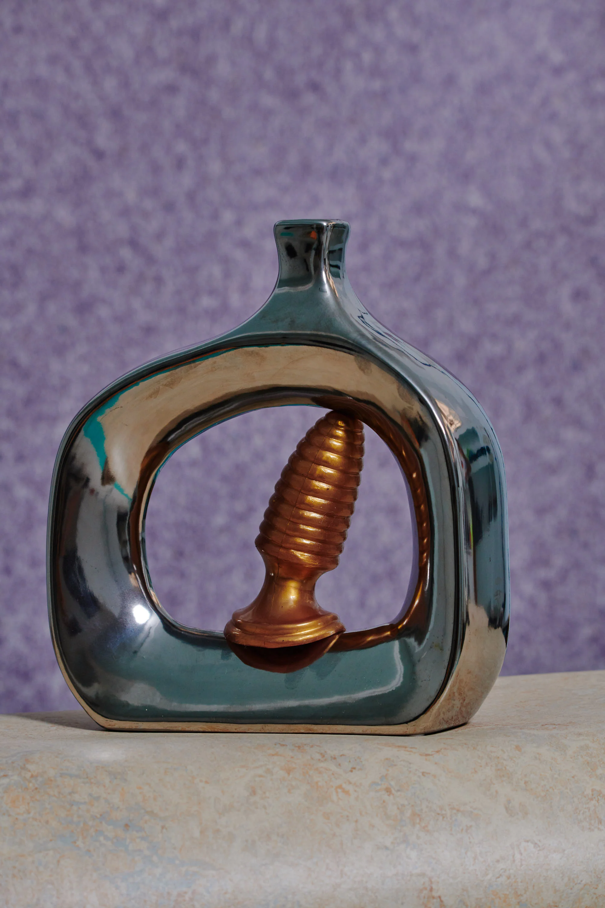 The Marshall Ribbed Butt Plug - Gold - Image 3