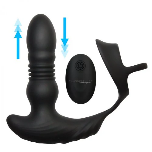 THUNDERPLUGS 10X THRUSTING SILICONE PLUG W/ COCK AND BALL RING - Image 4