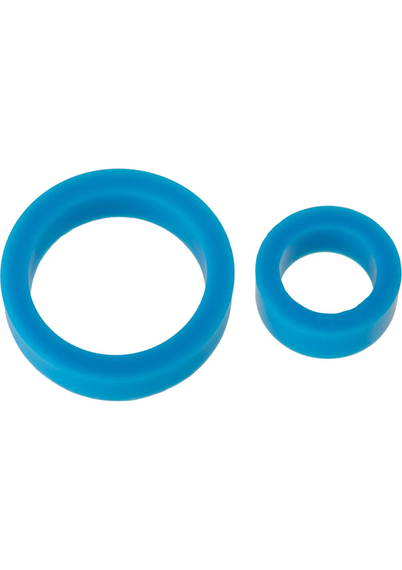 TitanMen Platimum Silicone Cock Rings (2 Piece Kit) - Blue - Image 3