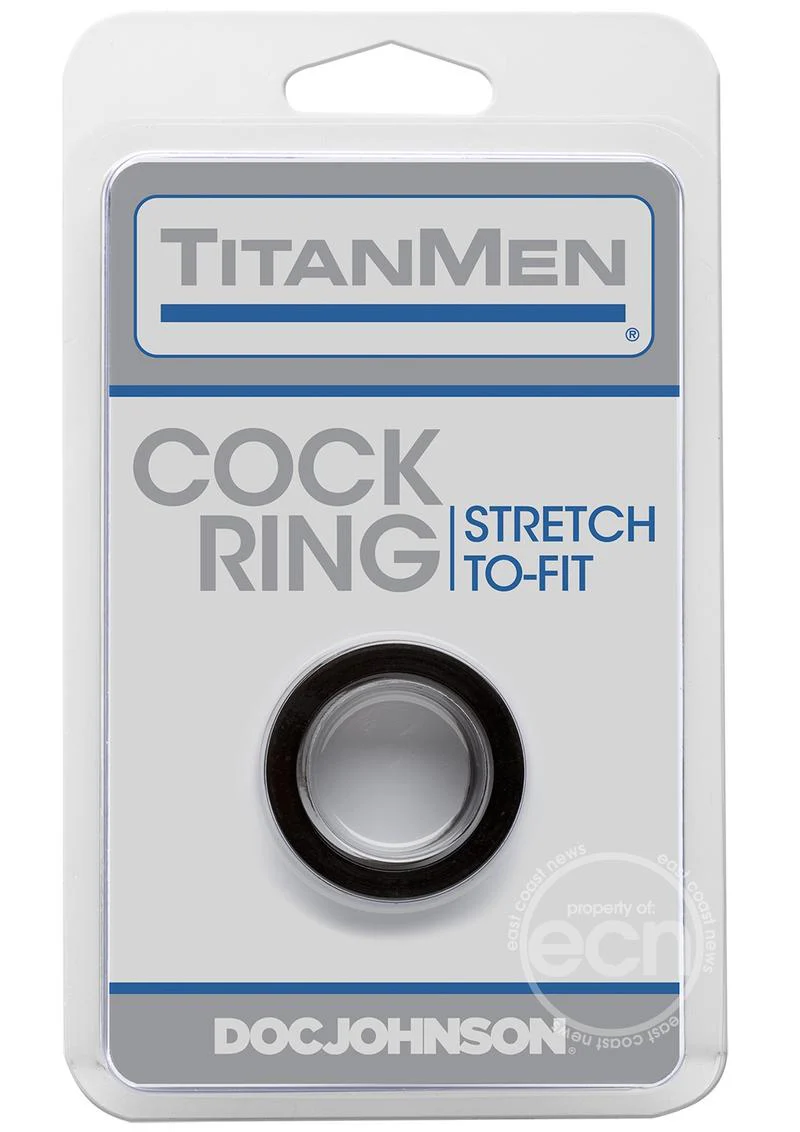 TitanMen Stretch-To-Fit Cock Ring - Black - Image 2