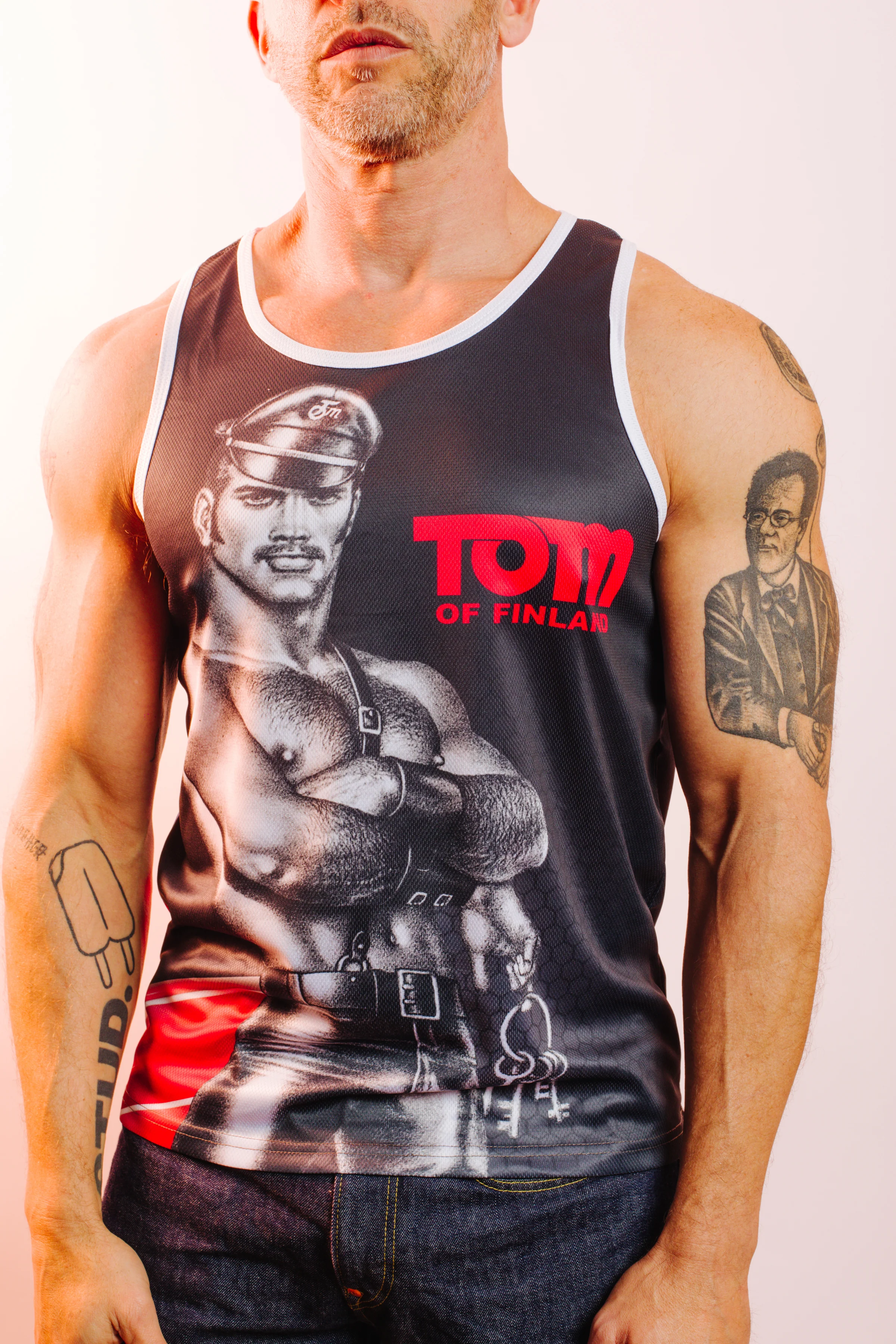 Tom of Finland Leather Stud Tank Top - Image 4