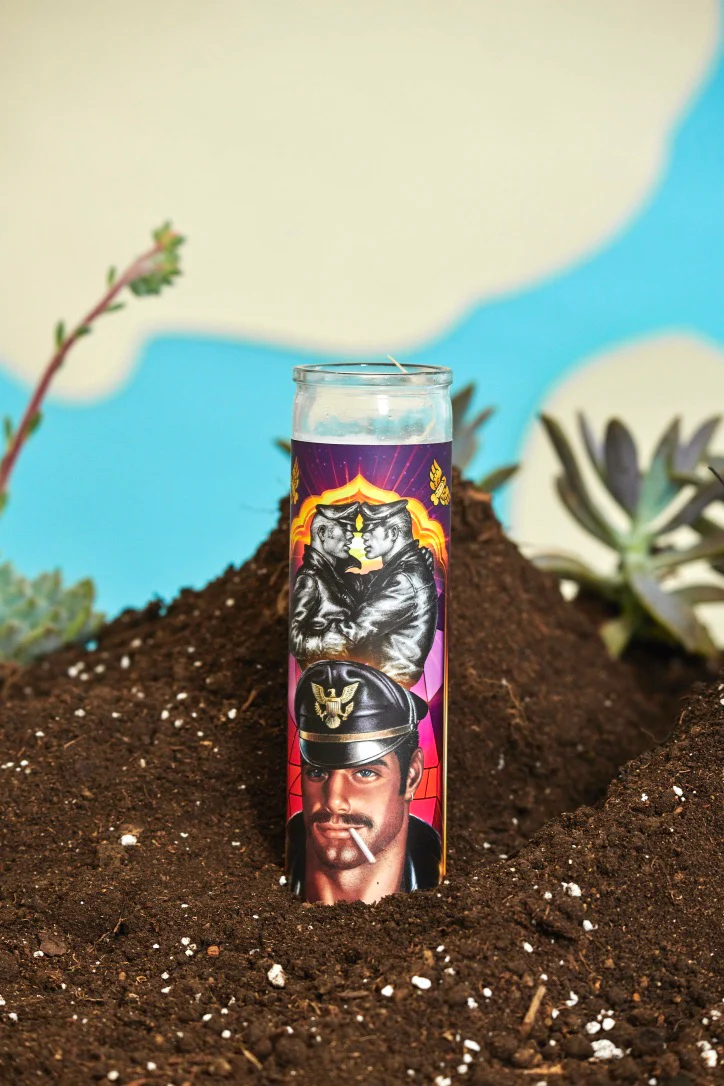 Tom of Finland "SAINT LEATHERMAN" Prayer Candle by Peachy Kings