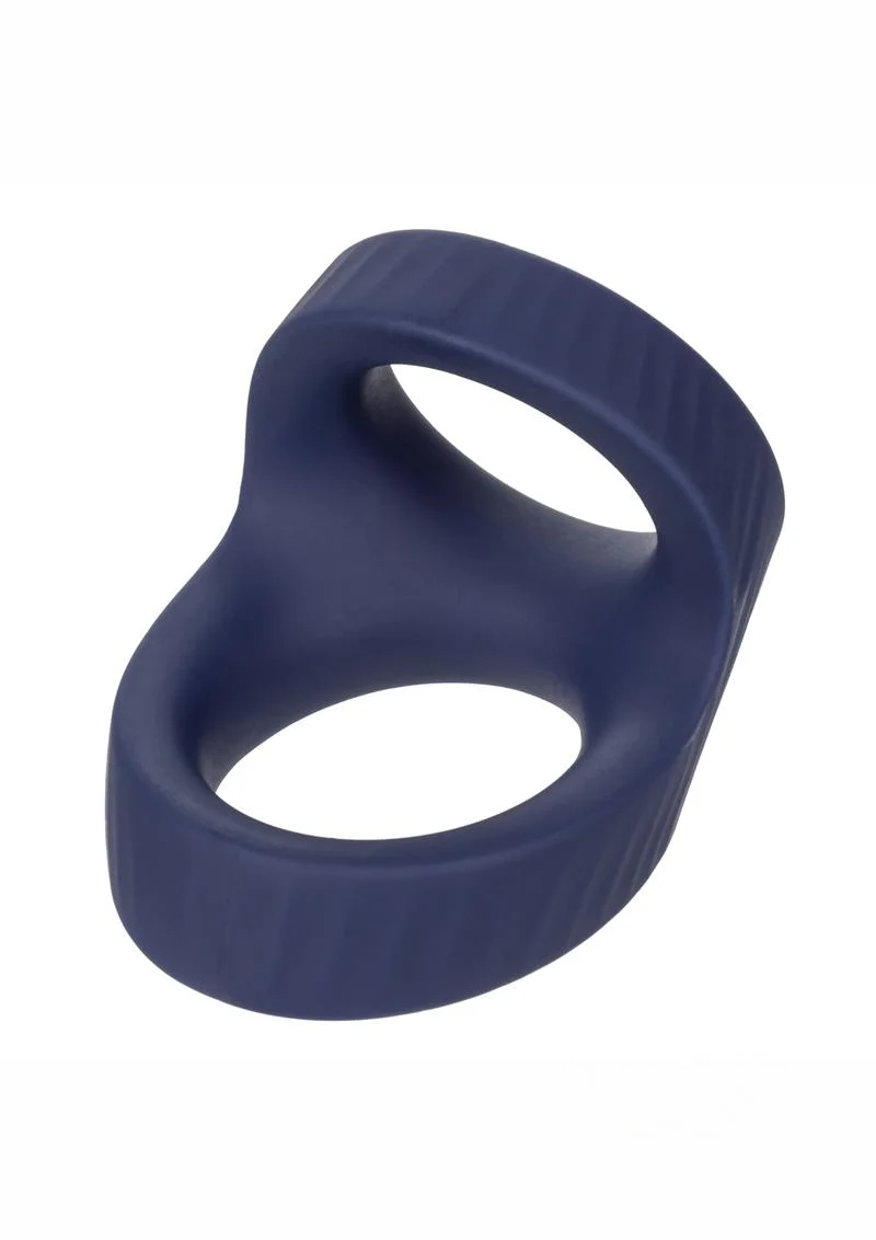 Viceroy Max Dual Ring Silicone Cock Ring - Blue - Image 2