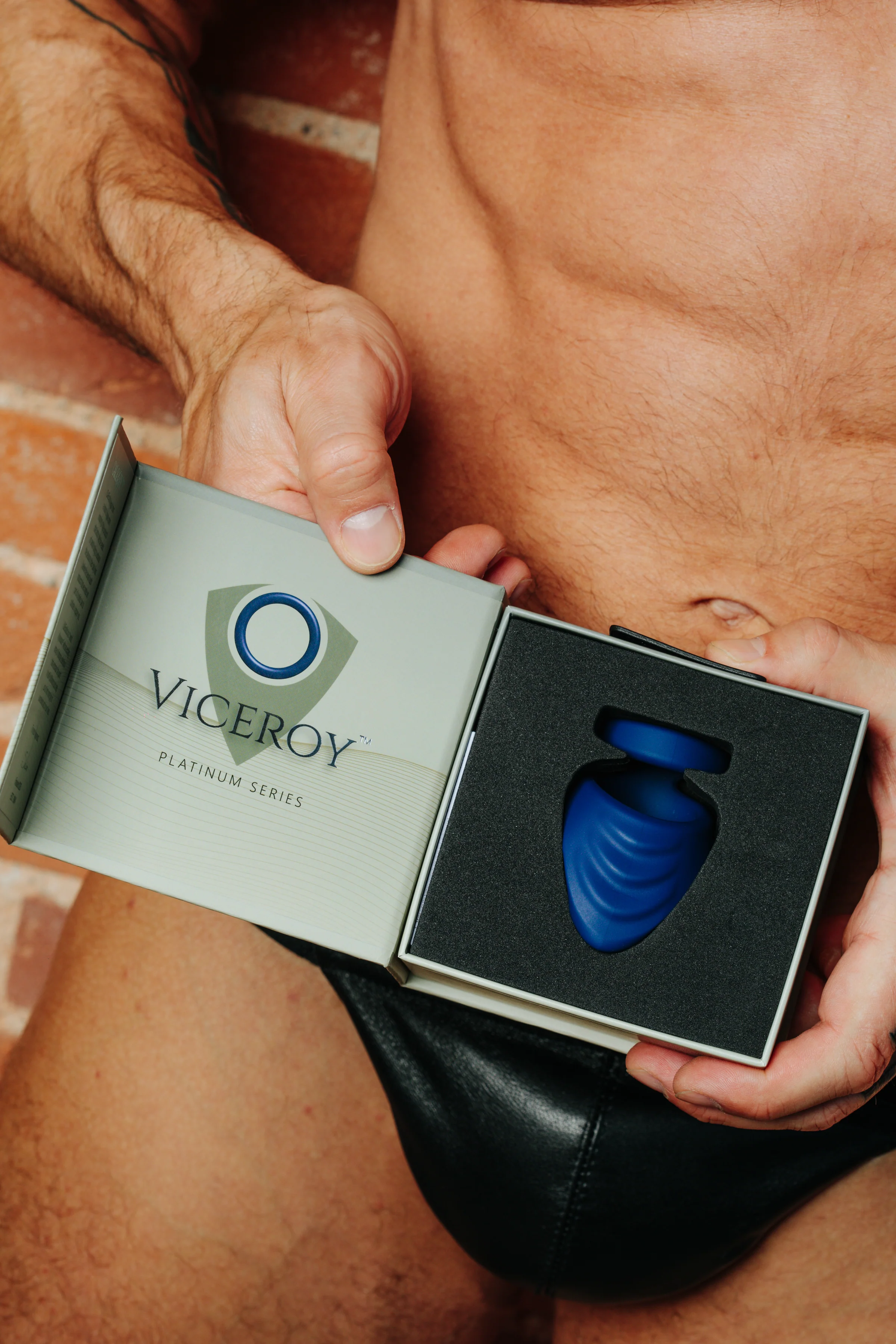 Viceroy Perineum Dual Ring Silicone Cock Ring - Blue - Image 6
