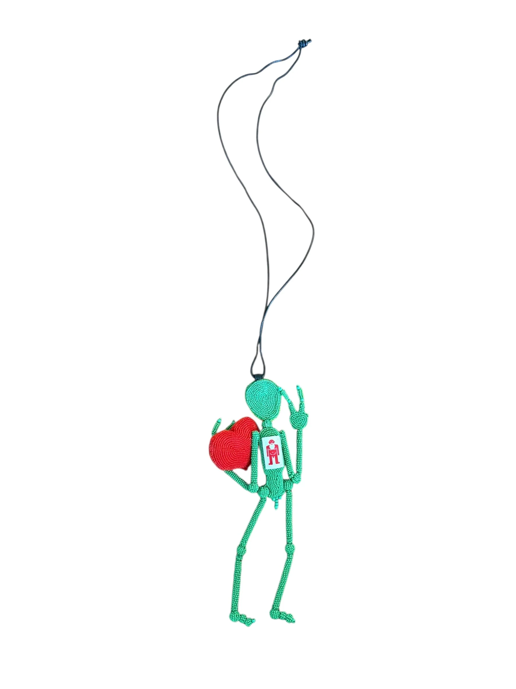 Walter Van Beirendonck Peace Alien Necklace in green - Image 6