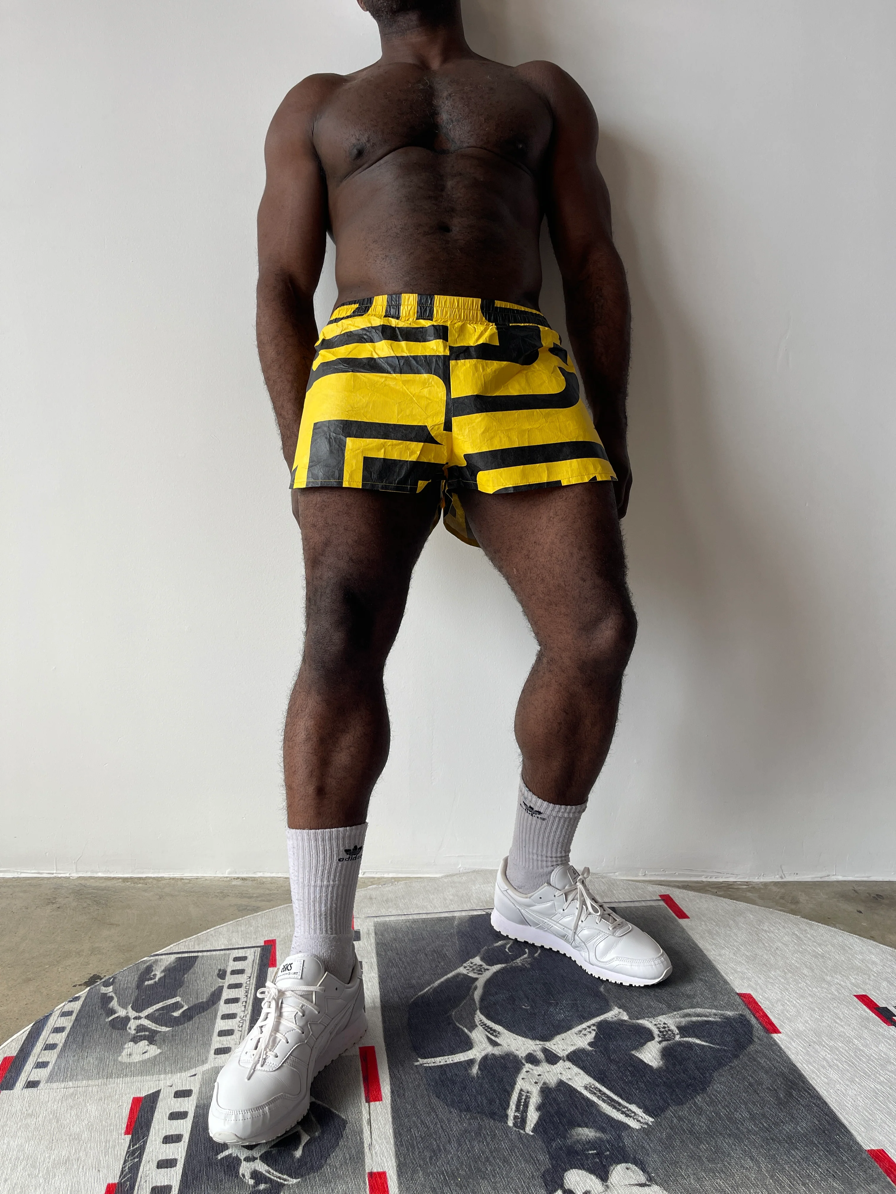 Walter Van Beirendonck Sports Shorts Yellow/ Black SS24 - Image 2