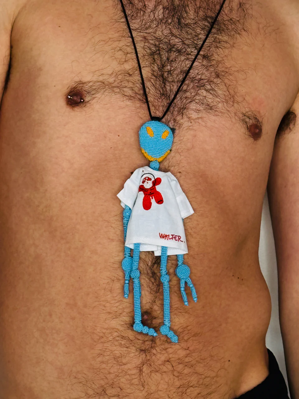 Walter Van Beirendonck Alien Friend + T Necklace in Blue - Image 9