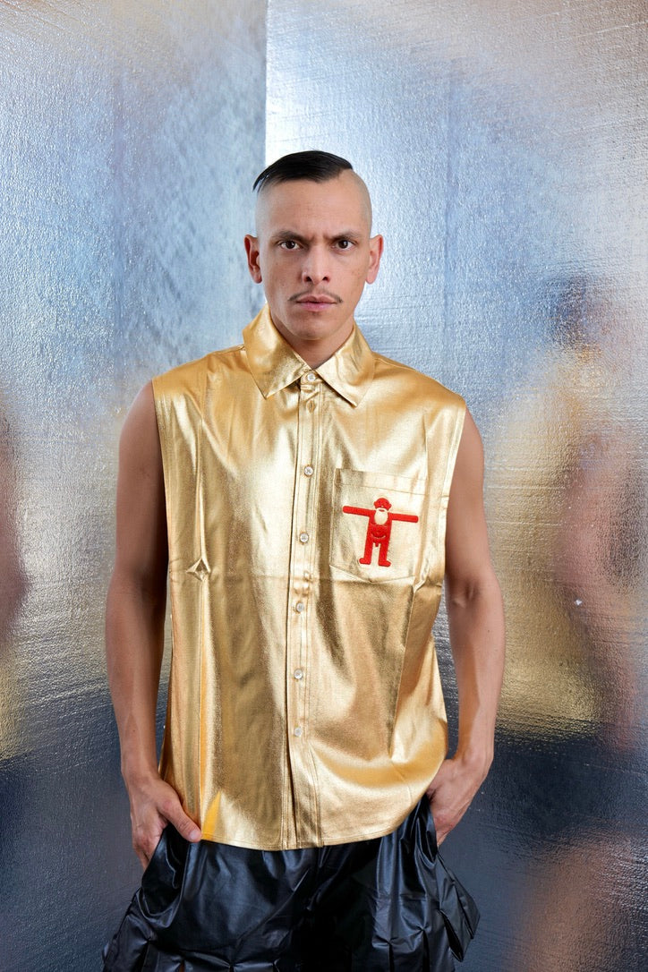 WALTER VAN BERIENDONCK SS23 UFO SHIRT GOLD - Image 4