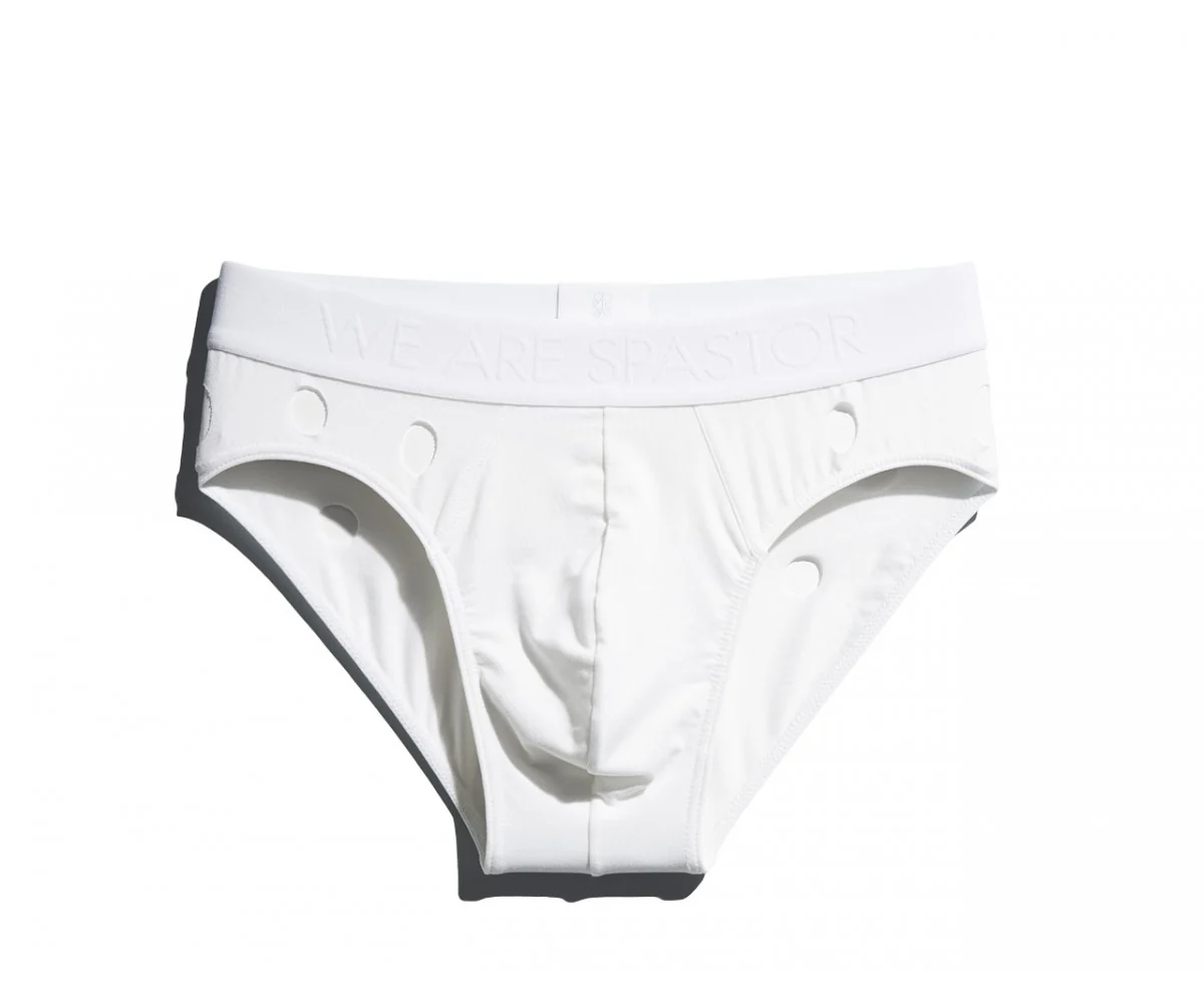 WE ARE SPASTOR WHITE BRIEF W/ HOLES - Image 3