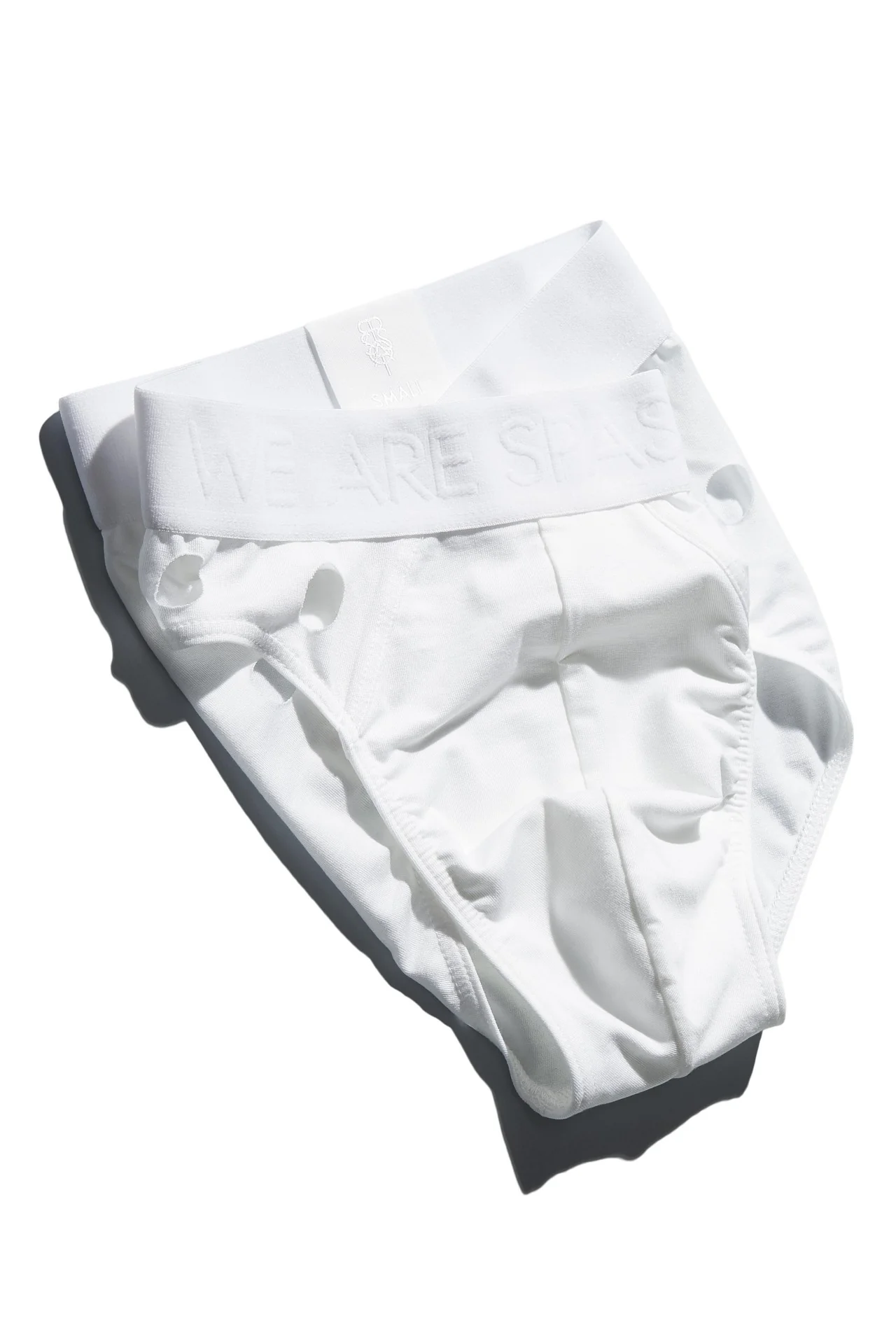 WE ARE SPASTOR WHITE BRIEF W/ HOLES - Image 4