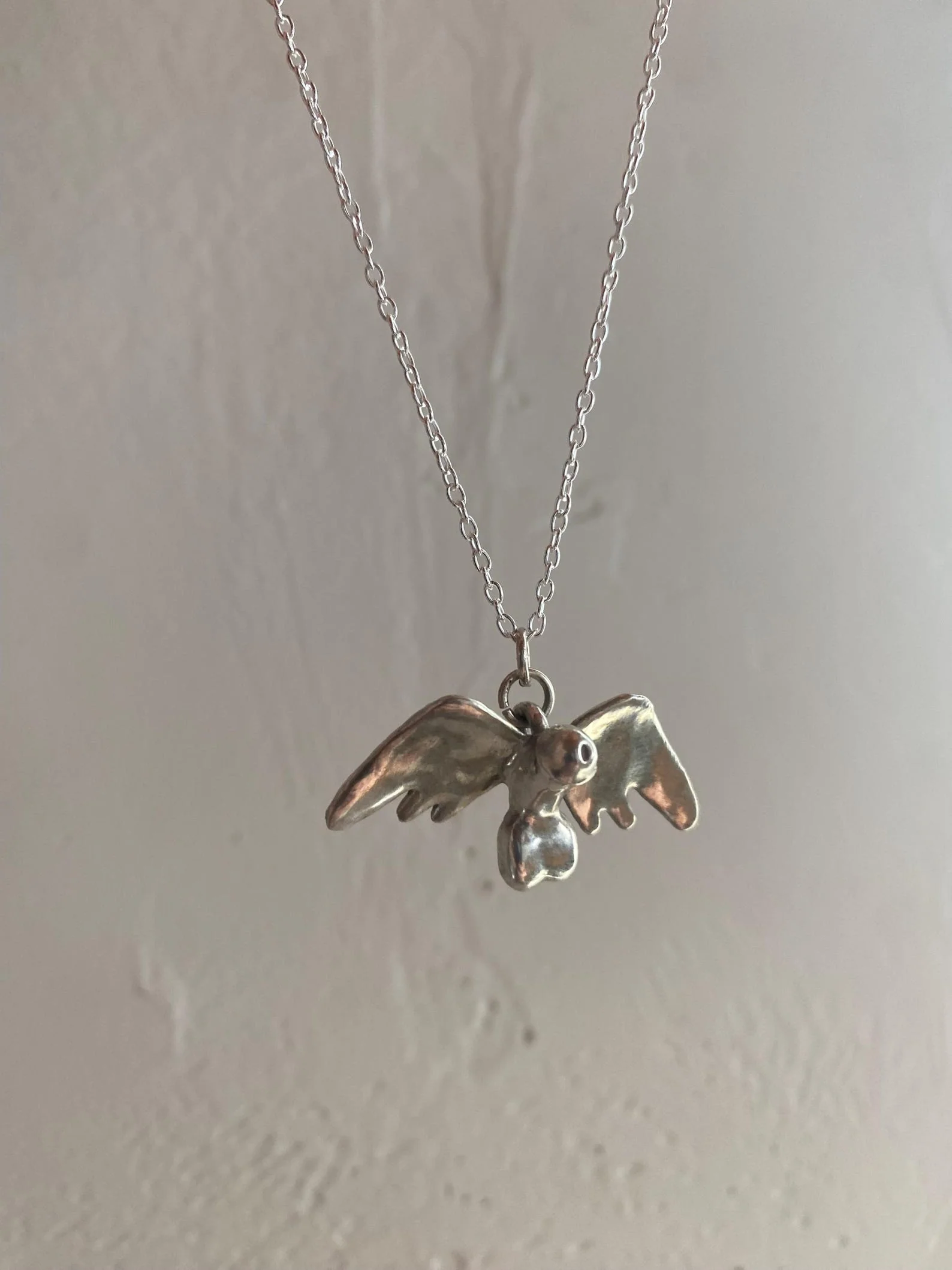 Winged Penis Charm Necklace in Silver by Gilty Boy