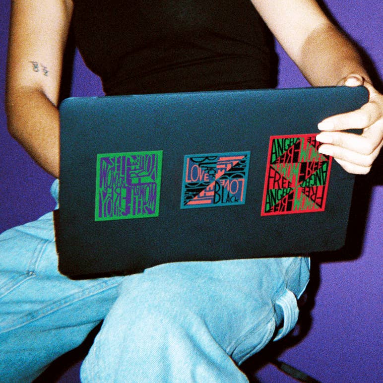 Black Light Series #6: Love Black Life By Faith Ringgold - Die-Cut Sticker - Image 2