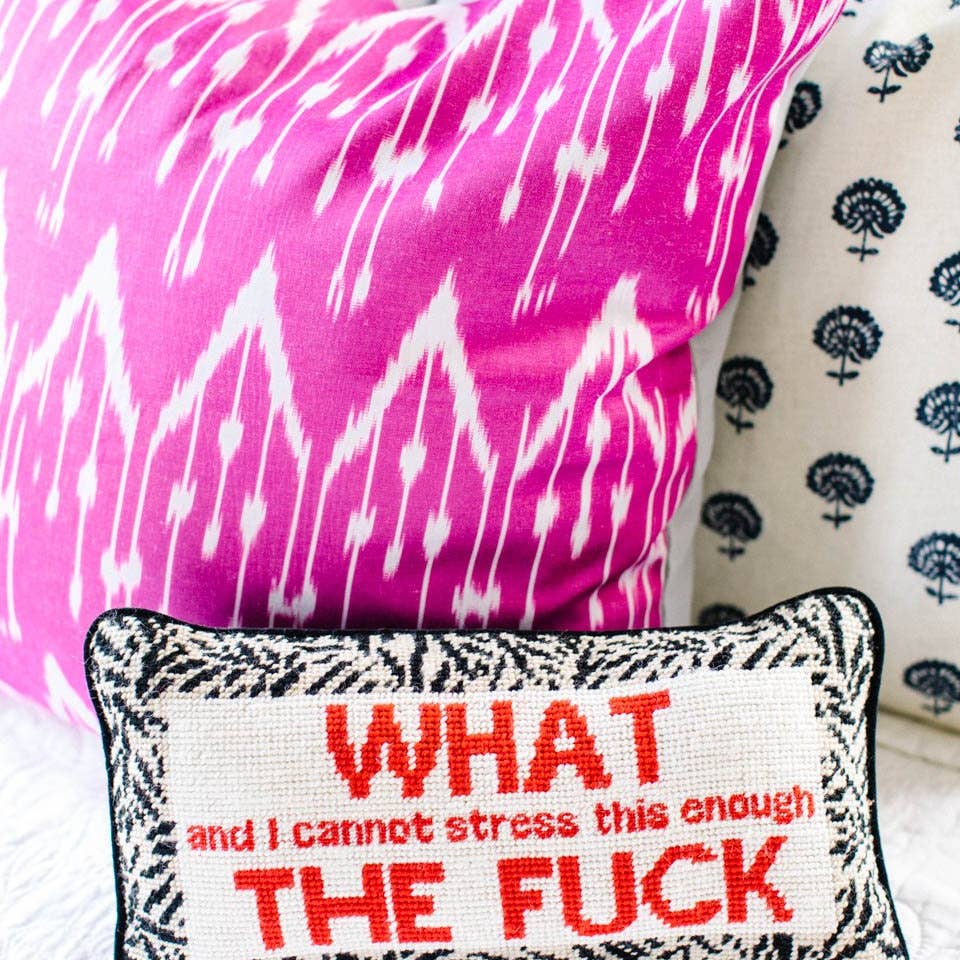 Wtf Needlepoint Pillow - Image 3