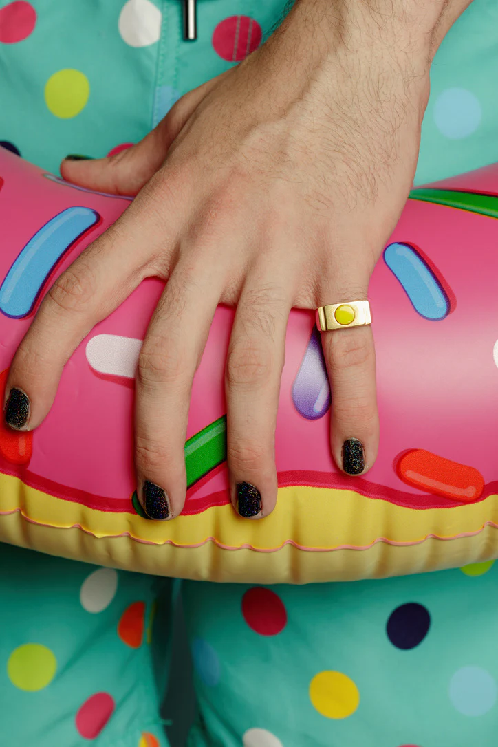 Yellow Circle Ring Gold by Jonathan Johnson - Image 6