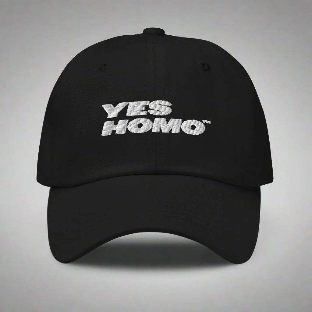 Yes Homo Dad Hat in Black